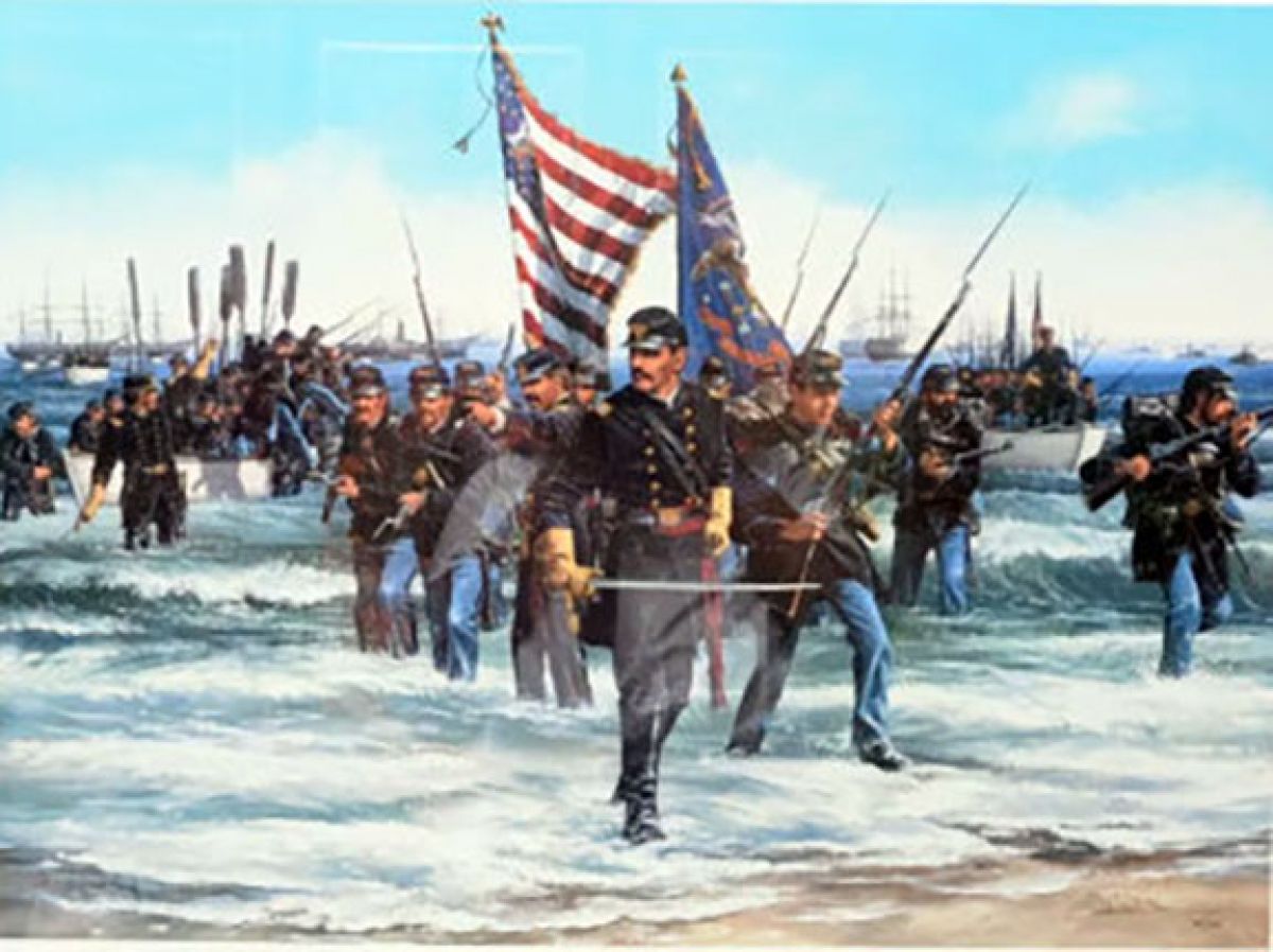 John Paul Strain - Landing at Fort Fisher - Limited Edition Lithograph