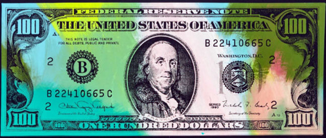 Steve Kaufman - American Money Old - Limited Edition Serigraph on Canvas