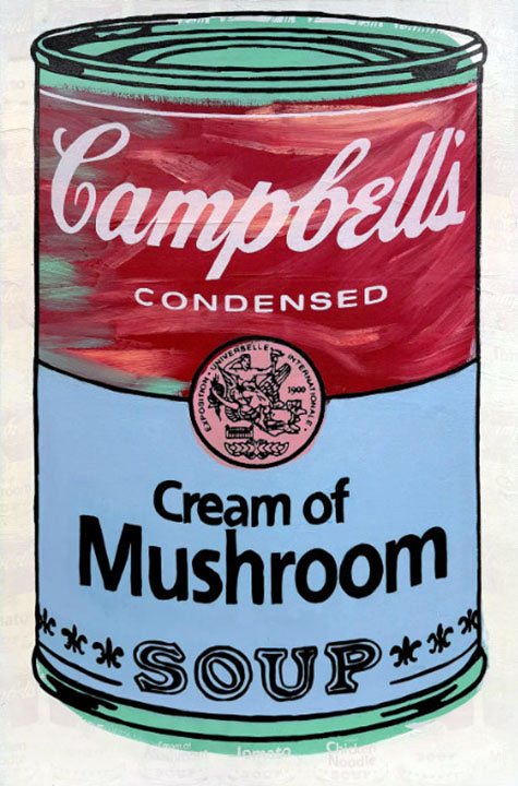 Steve Kaufman - Campbells Cream Of Mushroom - Limited Edition Serigraph on Canvas