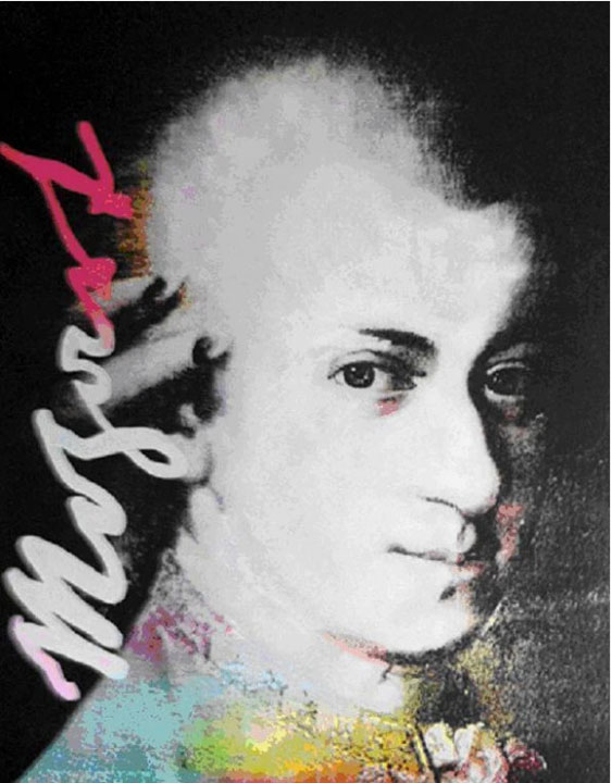 Steve Kaufman - Mozart - Limited Edition Serigraph on Canvas