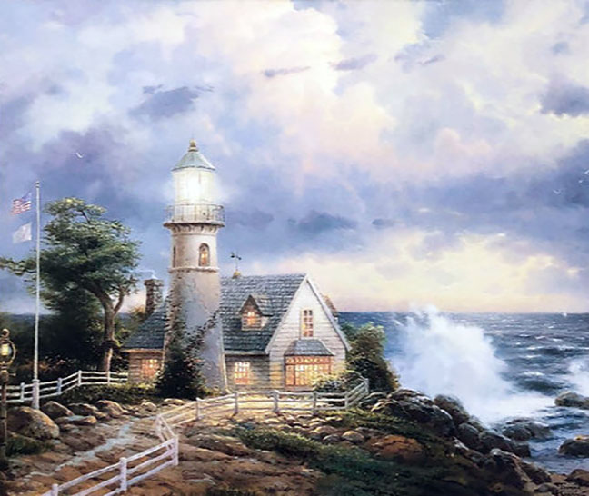 Thomas Kinkade - A Light in the Storm - Limited Edition Offset Lithograph