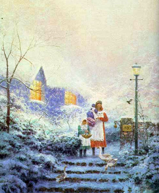 Thomas Kinkade - Blue Cottage - Limited Edition Offset Lithograph