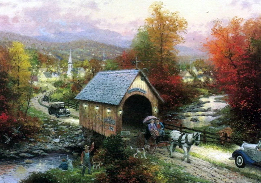 Thomas Kinkade - Country Memories - Limited Edition Offset Lithograph on Canvas