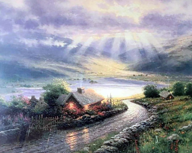 Thomas Kinkade - Emerald Isle Cottage - Limited Edition Offset Lithograph on Canvas