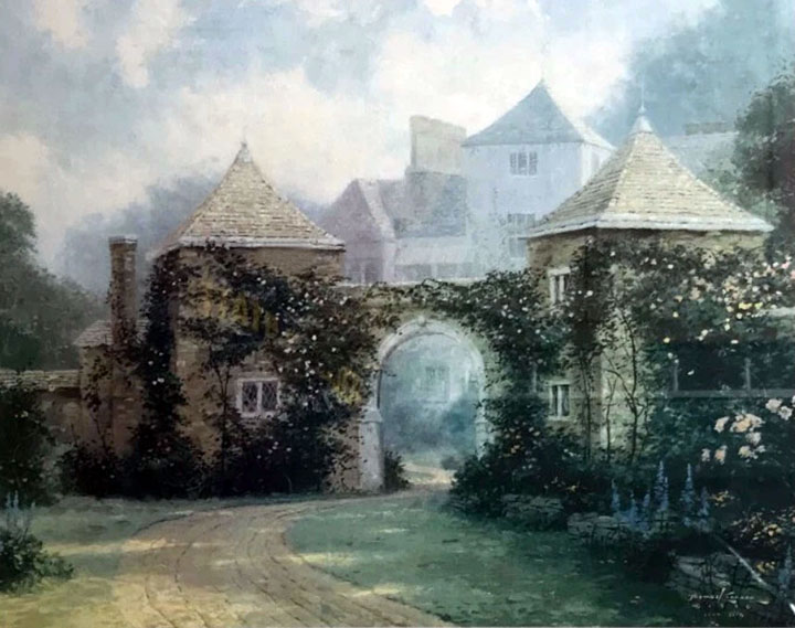 Thomas Kinkade - Entrance to Manor House - Limited Edition Offset Lithograph