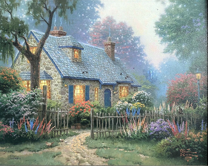 Thomas Kinkade - Foxglove Cottage - Limited Edition Offset Lithograph