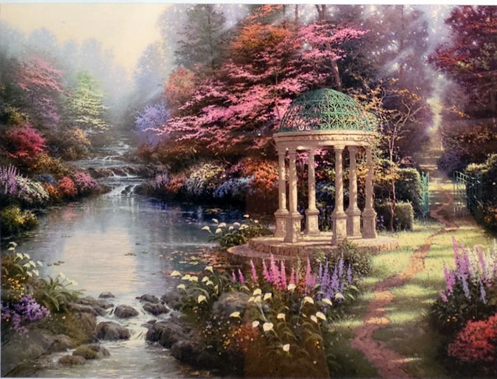 Thomas Kinkade - Garden of Prayer - Limited Edition Offset Lithograph on Canvas