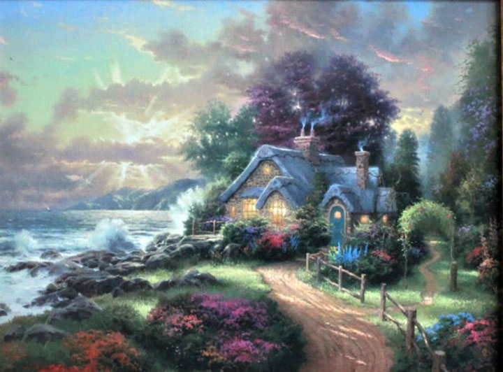 Thomas Kinkade - New Day Dawning - Limited Edition Offset Lithograph on Canvas