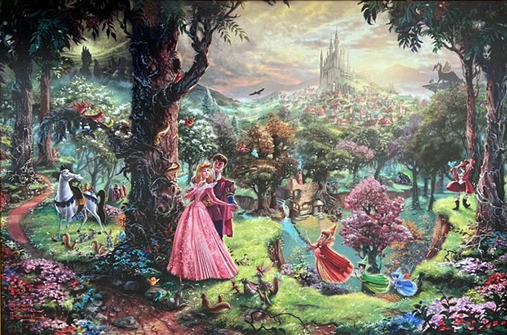 Thomas Kinkade - Sleeping Beauty - Limited Edition Offset Lithograph on Canvas