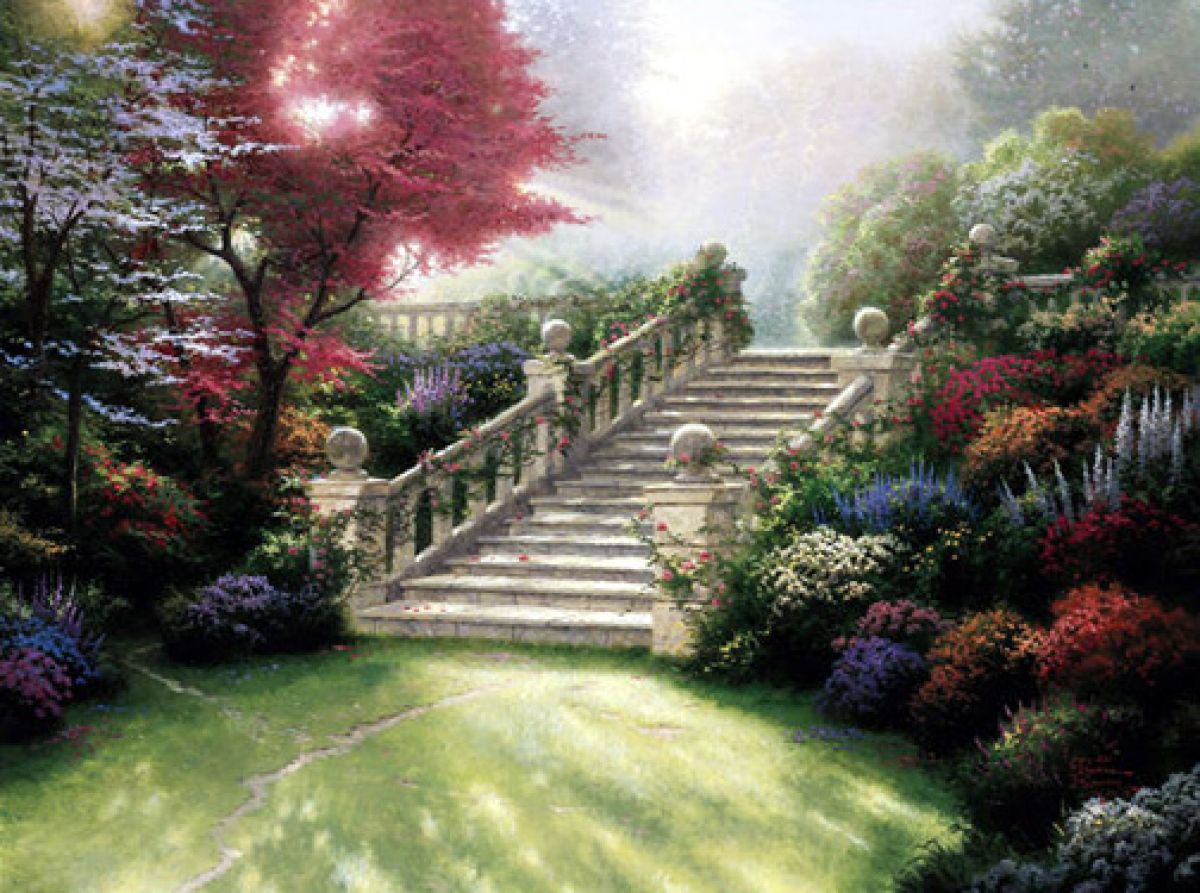 Thomas Kinkade - Stairway to Paradise - Limited Edition Offset Lithograph on Canvas