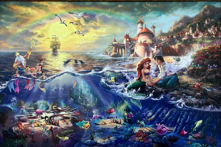 Thomas Kinkade - The Little Mermaid - Limited Edition Offset Lithograph on Canvas