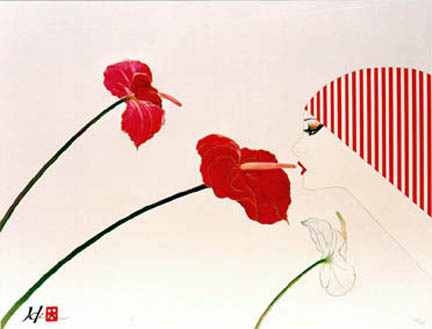 Hisashi Otsuka - Kiss of Aloha - Limited Edition Mixed Media