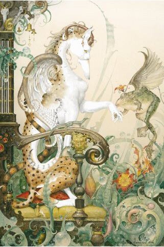Herndon Fine Art offers authenticated Daniel Merriam fine art, including rare hand-signed limited edition giclées, architectural Pop Surrealist watercolors, and embellished canvas editions.