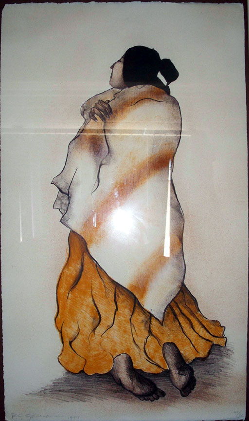 RC Gorman - Kneeling Woman, State I - Limited Edition Lithograph