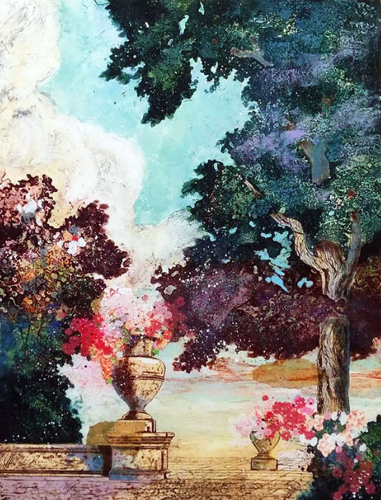 Mikulas Kravjansky - In The Park - Limited Edition Intaglio Mixed Media