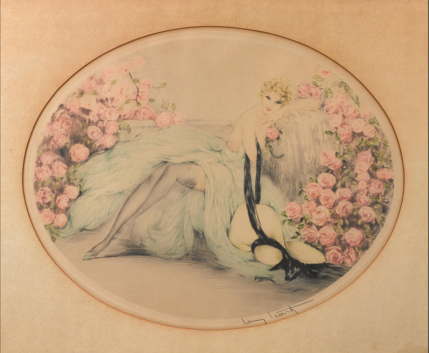 Herndon Fine Art offers authenticated Louis Icart fine art, including rare hand-signed original Art Deco drypoint etchings, boudoir aquatints, and oil paintings.