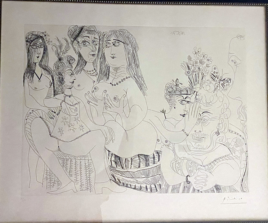 Pablo Picasso - La Fete de la Patronne. Ces Dames Medisent de Degas, Reduit a un Tiers de Profil - Limited Edition Etching
