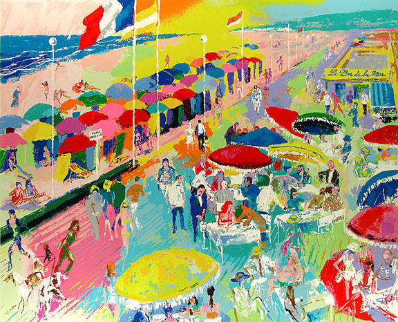 Leroy Neiman - La Plage A Deauville - Limited Edition Serigraph