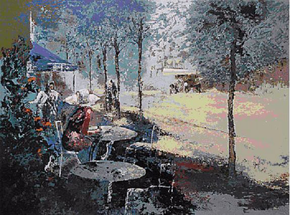 Mark King - La Terrasse - Limited Edition Serigraph