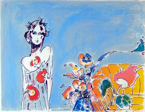 Peter Max - Lady In Gray - Limited Edition Lithograph