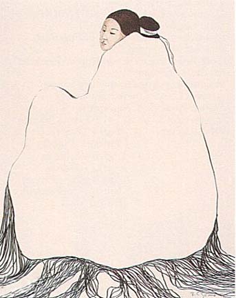RC Gorman - Lady in a Blanket, State II - Limited Edition Lithograph