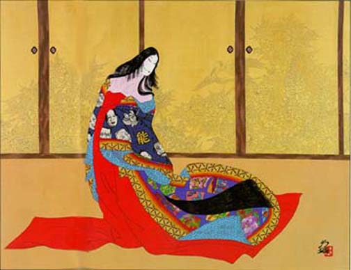 Hisashi Otsuka - Lady of Noh - Limited Edition Mixed Media
