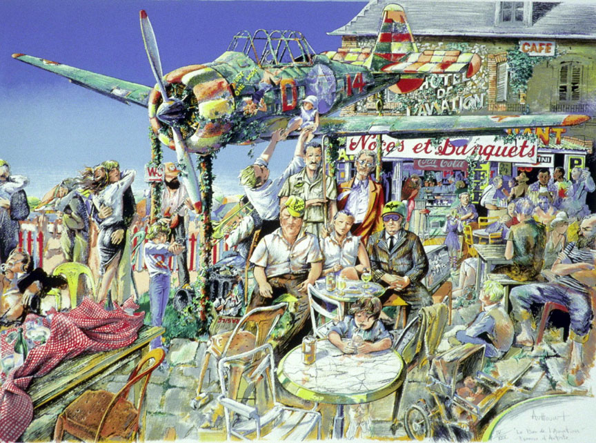 Daniel Authouart - Le Bar de L'Aviation - Limited Edition Lithograph