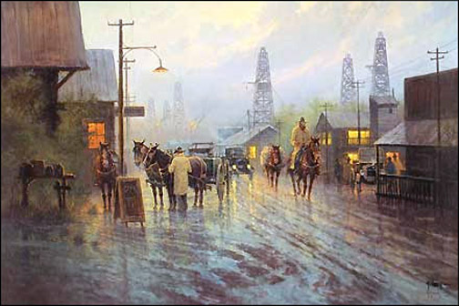 G Harvey - Leaving the Oil Patch - Limited Edition Lithograph