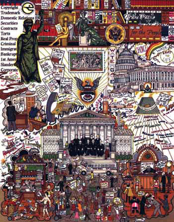 Charles Fazzino - Legal Briefs - 3-D Limited Edition Serigraph