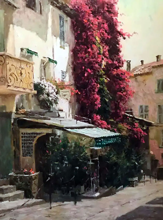 Herndon Fine Art offers authenticated Leonard Wren fine art, including rare hand-signed limited edition serigraphs, sun-drenched oil paintings, and impressionist garden masterworks.
