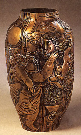 Sunol Alvar - Les Temps De Nos Jours - Limited Edition Bronze Vase