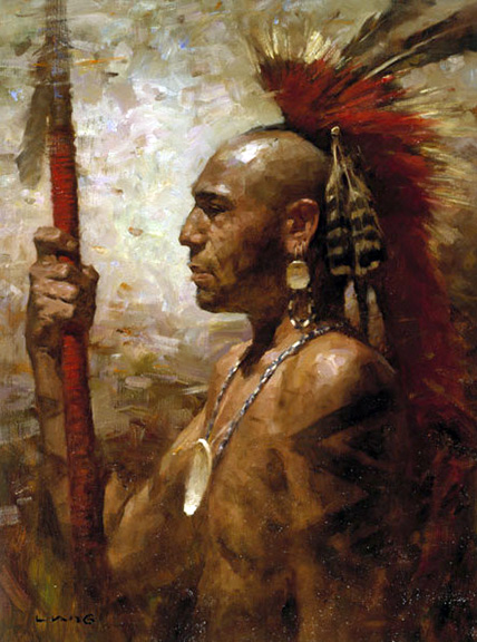 Z.S. Liang - Pequot Warrior Guardian of the Eastern Woodlands - Limited Edition Giclee on Canvas