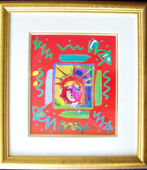 Peter Max - Liberty Head II Collage - Limited Edition Mixed Media