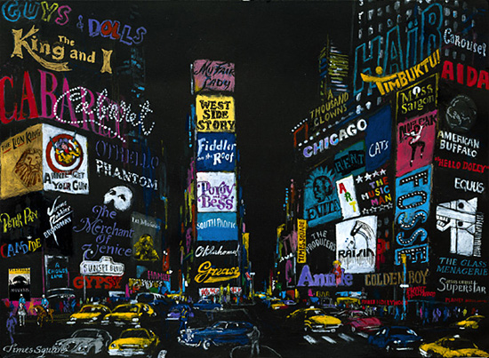 Leroy Neiman - Lights On Broadway - Limited Edition Serigraph