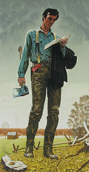 Norman Rockwell - Lincoln the Railsplitter - Limited Edition Lithograph
