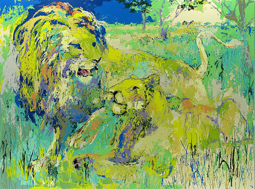 Leroy Neiman - Lion Couple - Limited Edition Serigraph