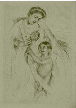 Mary Cassatt - Looking into the Hand Mirror - Limited Edition Etching