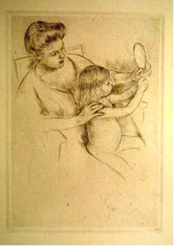 Mary Cassatt - Looking into the Hand Mirror, no. 2 - Limited Edition Etching