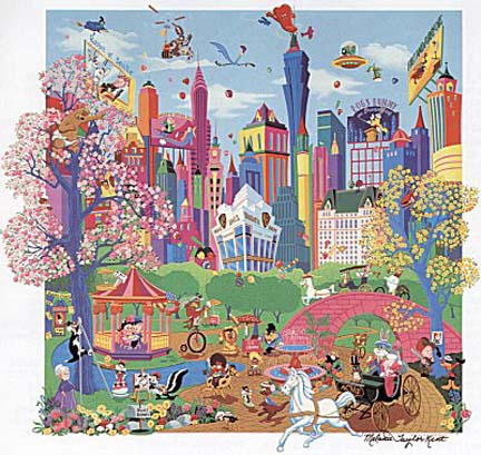 Melanie Taylor Kent - Looney Toons Take Manhattan - Limited Edition Serigraph