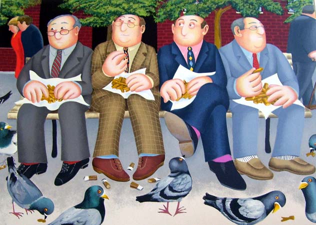 Beryl Cook - Lunch 
			in the Gardens - Limited Edition Serigraph