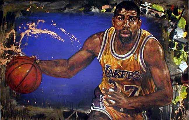 Stephen Holland - Magic Johnson - Limited Edition Giclee on Canvas