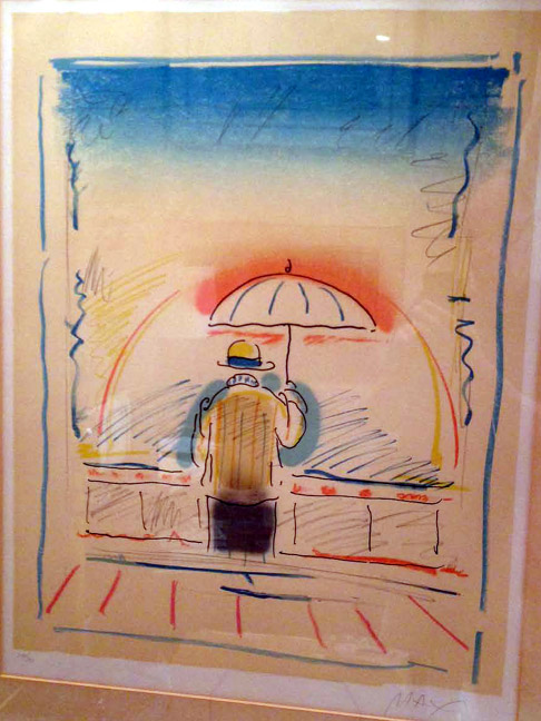 Peter Max - Man With Umbrella - Limited Edition Lithograph