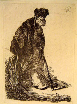 Rembrandt - Man With A Coat And Fur Cap - Limited Edition Etching