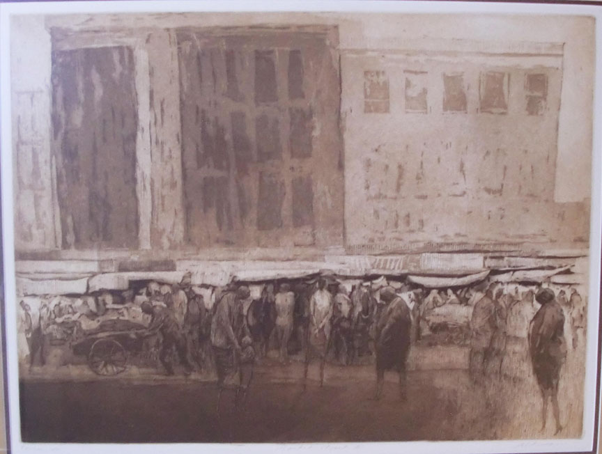 Harold Altman - Market Street II - Limited Edition Etching