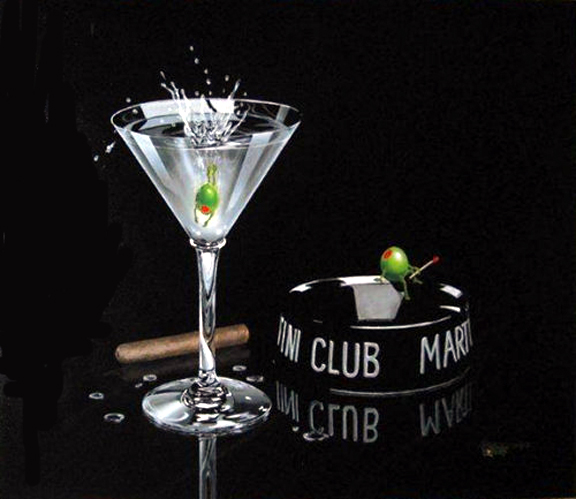 Michael Godard - Martini Club, Don't Drink and Draw - Limited Edition Giclee on Canvas
