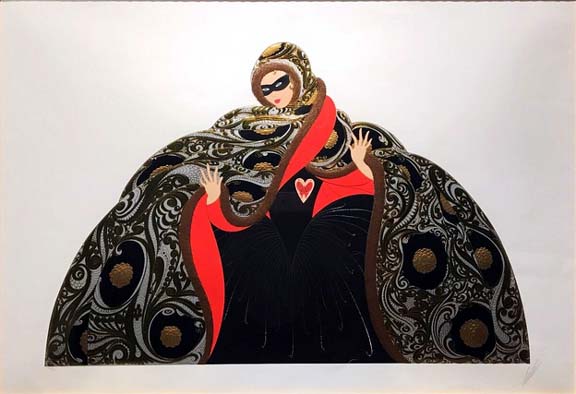  Erte - Masquerade II (White) - Limited Edition Serigraph