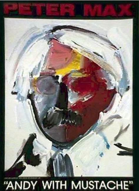 Peter Max - Andy With Moustache - Poster
