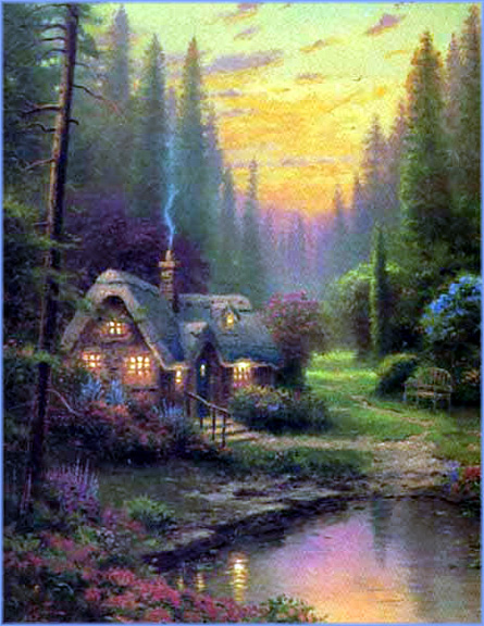 Thomas Kinkade - Meadowood Cottage - Limited Edition Offset Lithograph on Canvas