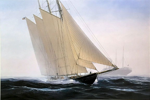 John Mecray - An Atlantic Passing at Full Sail - Limited Edition Lithograph