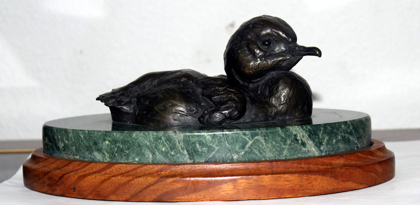 Robert Bateman - Merganser Duckling - Limited Edition Bronze Sculpture